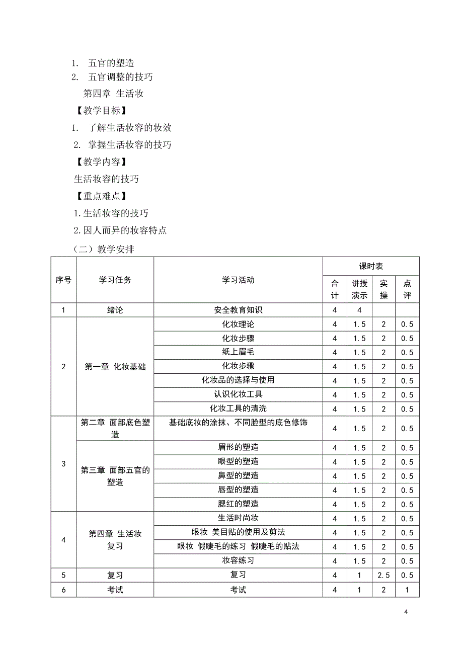 《化妆基础》课程标准_第4页