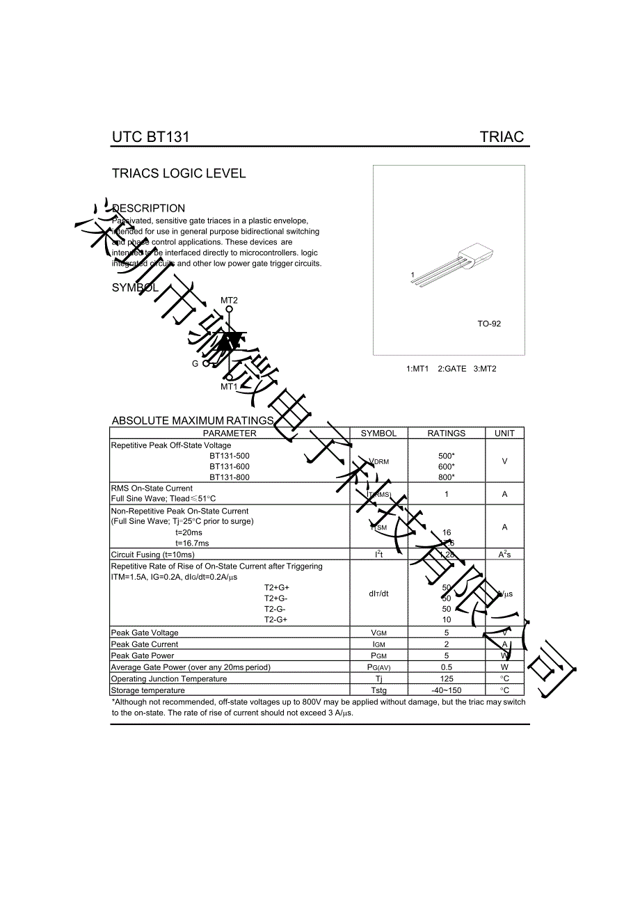 元器件bt131芯片-bt131 to92管脚排列-bt131可控硅参数_骊微电子.docx_第1页