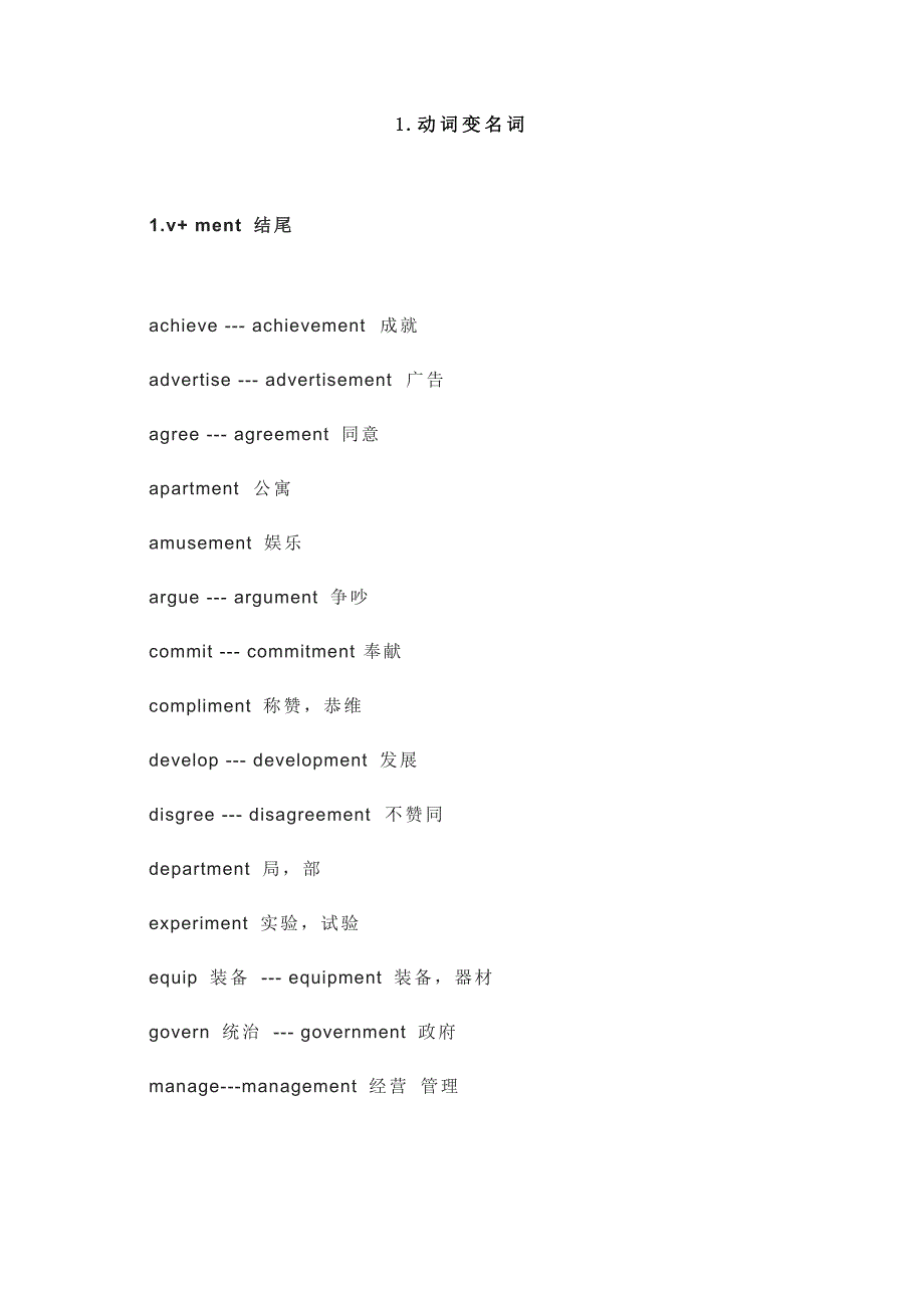 初中英语考试词性转换归纳总结_第1页